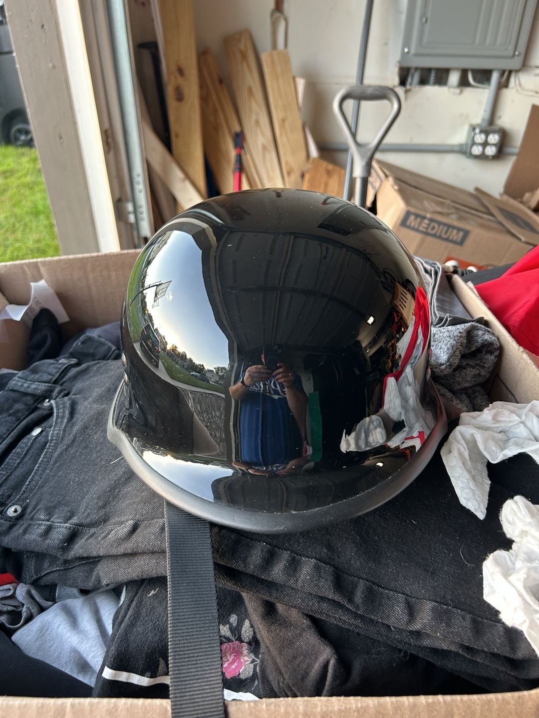 Fly 9MM Motorcycle Helmet Size Small Black DOT Certified 2