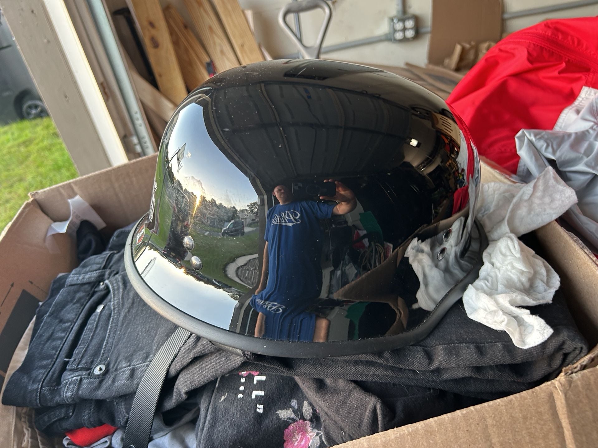 Fly 9MM Motorcycle Helmet Size Small Black DOT Certified 6