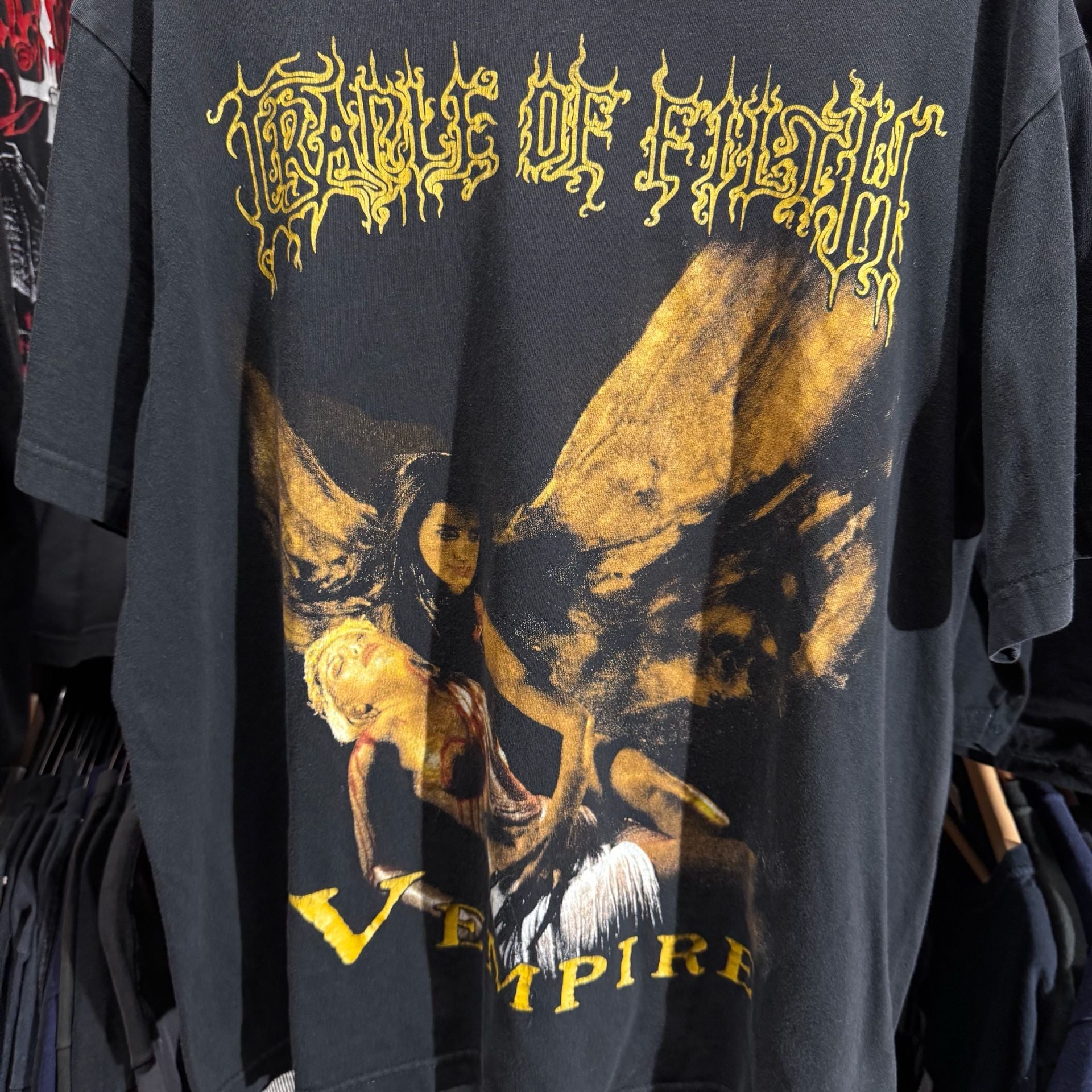 Vintage Cradle Of Filth Vempire Graphic Band T-Shirt Black LARGE 3