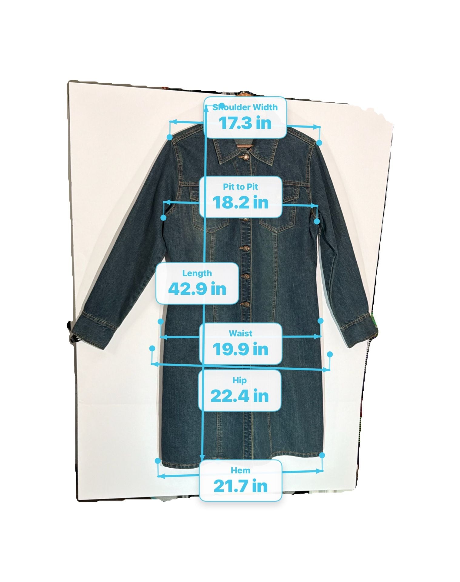 Faded Glory  denim jacket-style dress or a shacket dress 12