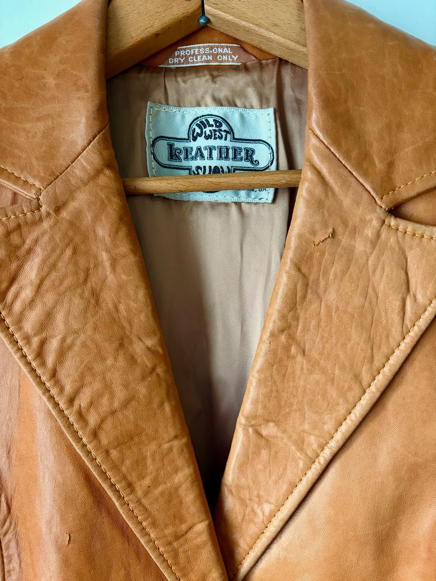 Wild West Leather Vintage Leather Blazer Jacket Tan Brown 4