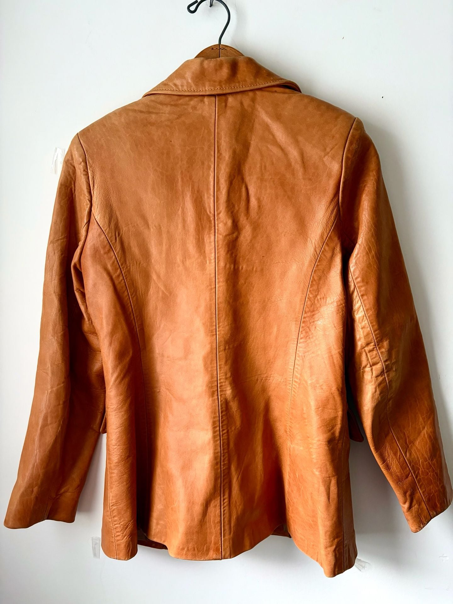 Wild West Leather Vintage Leather Blazer Jacket Tan Brown 6
