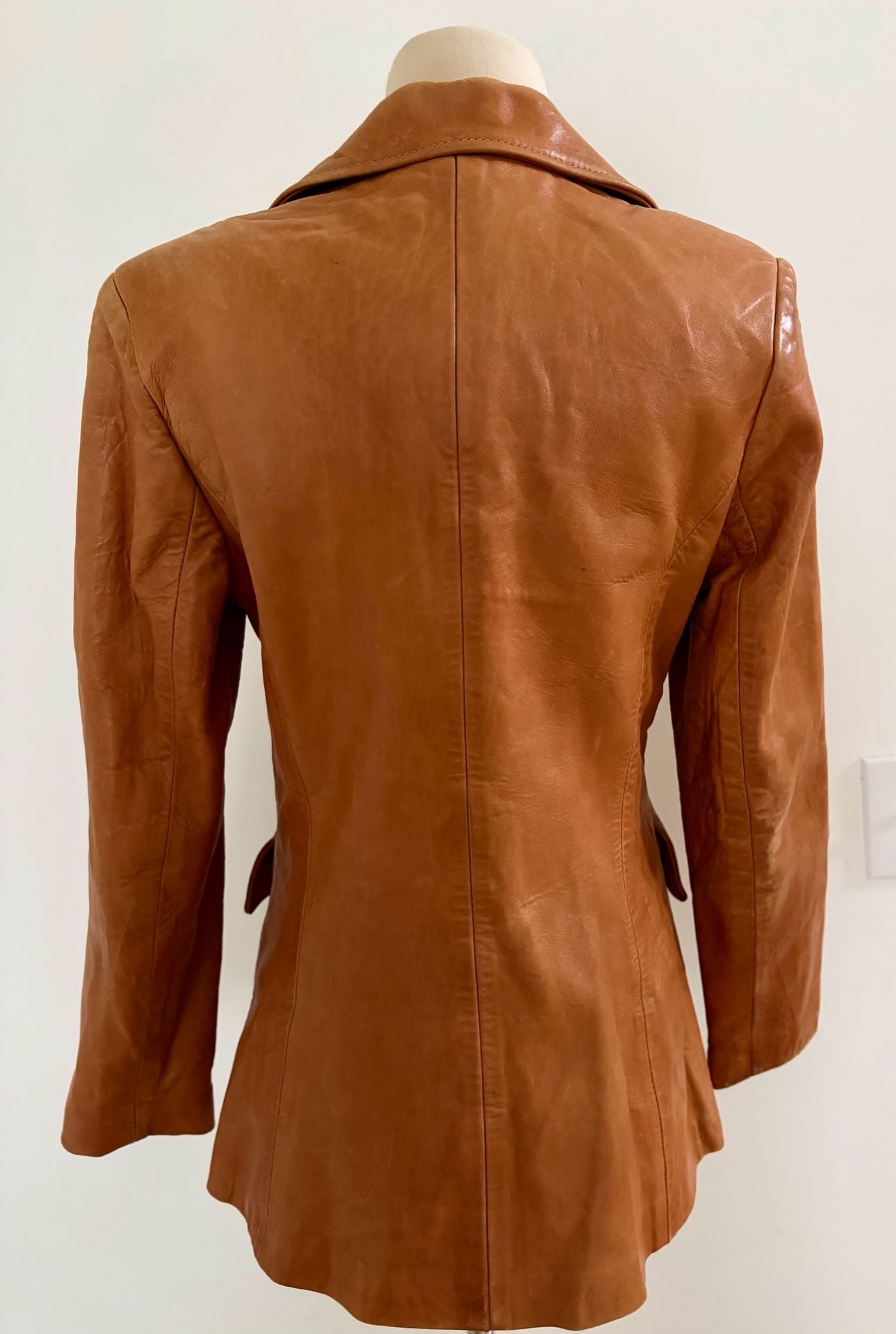Wild West Leather Vintage Leather Blazer Jacket Tan Brown 9