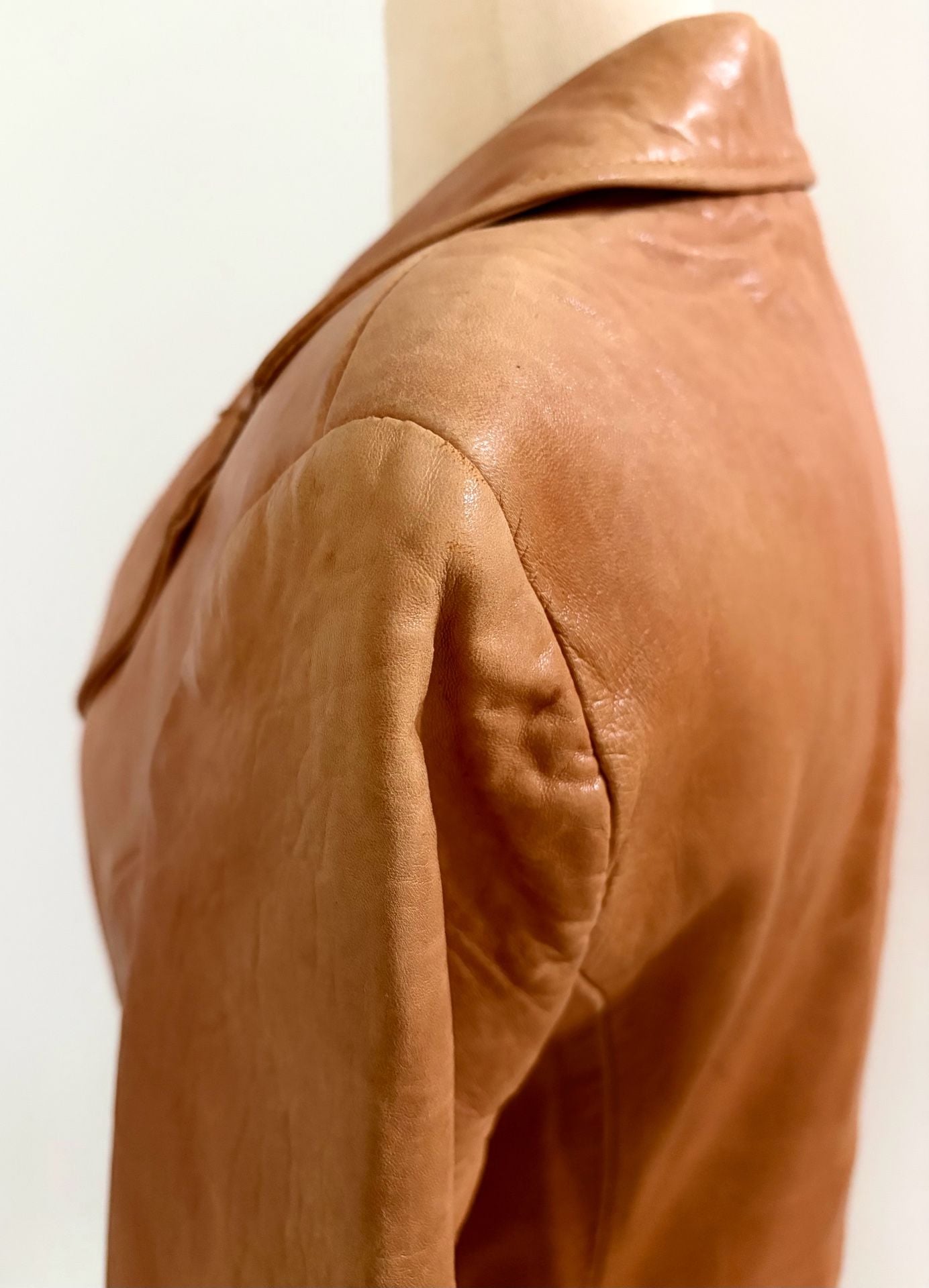 Wild West Leather Vintage Leather Blazer Jacket Tan Brown 10
