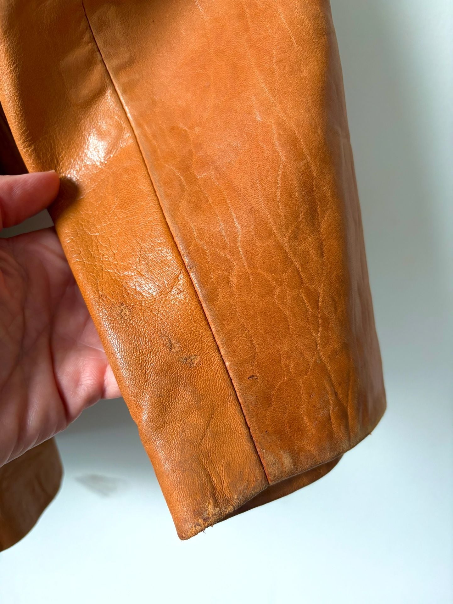 Wild West Leather Vintage Leather Blazer Jacket Tan Brown 11