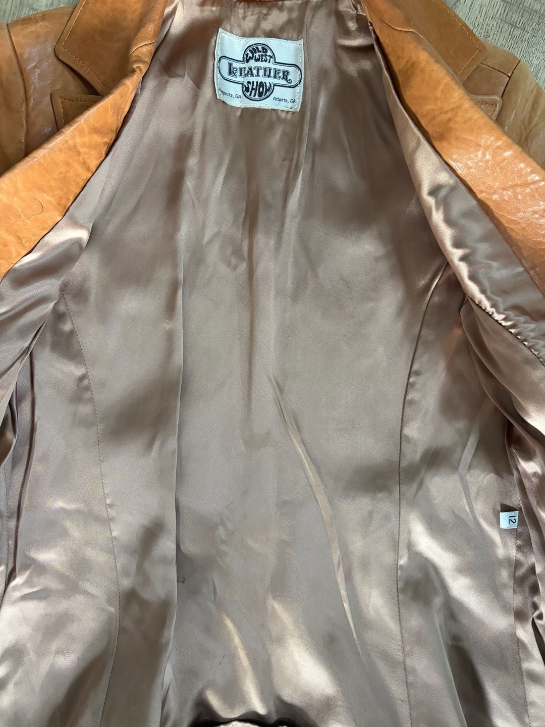 Wild West Leather Vintage Leather Blazer Jacket Tan Brown 14