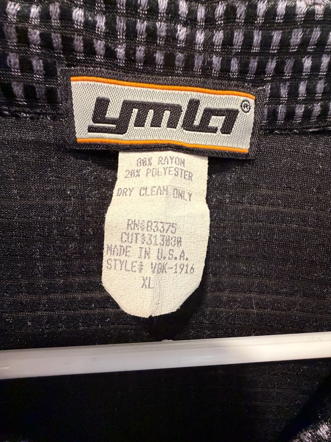 Ymla Vintage Polo Shirt Size XL Black White Checkered Texture 3
