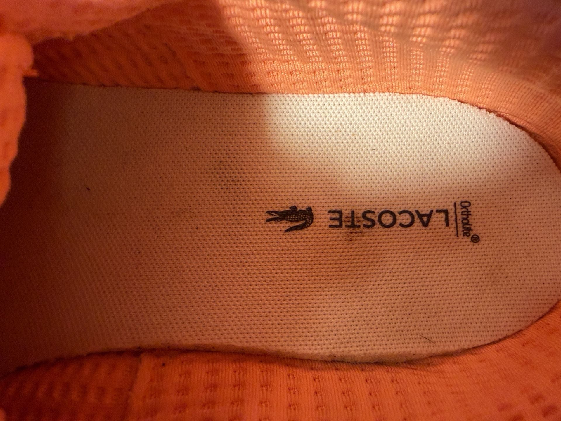 LUS 4 Lacoste L-Guard Breaker Sneakers Size 9 Beige Orange 6