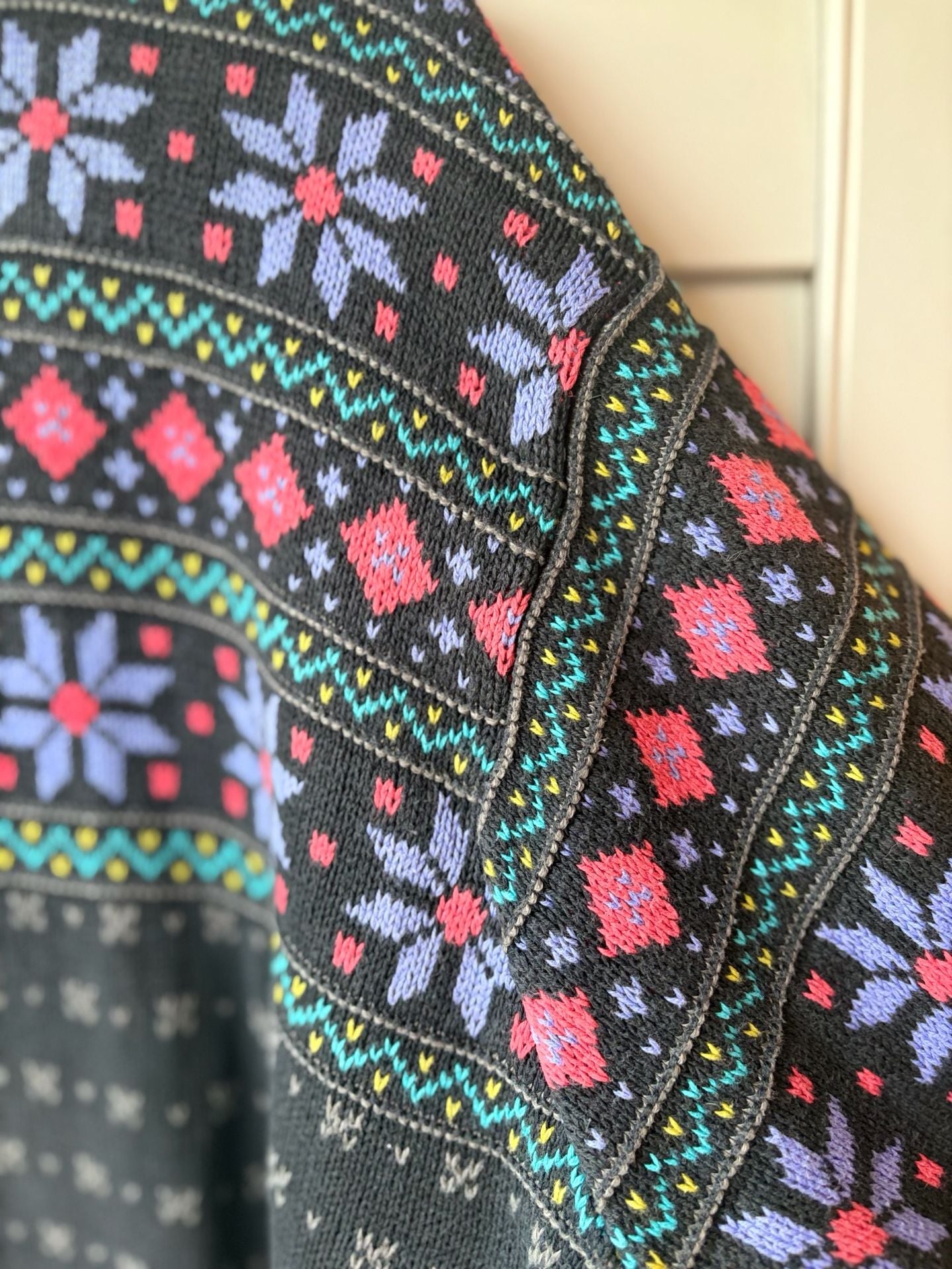 VTG Fair Isle Knit Sweater Granola Girl Fisherman’s Daughter Cottagecore 4