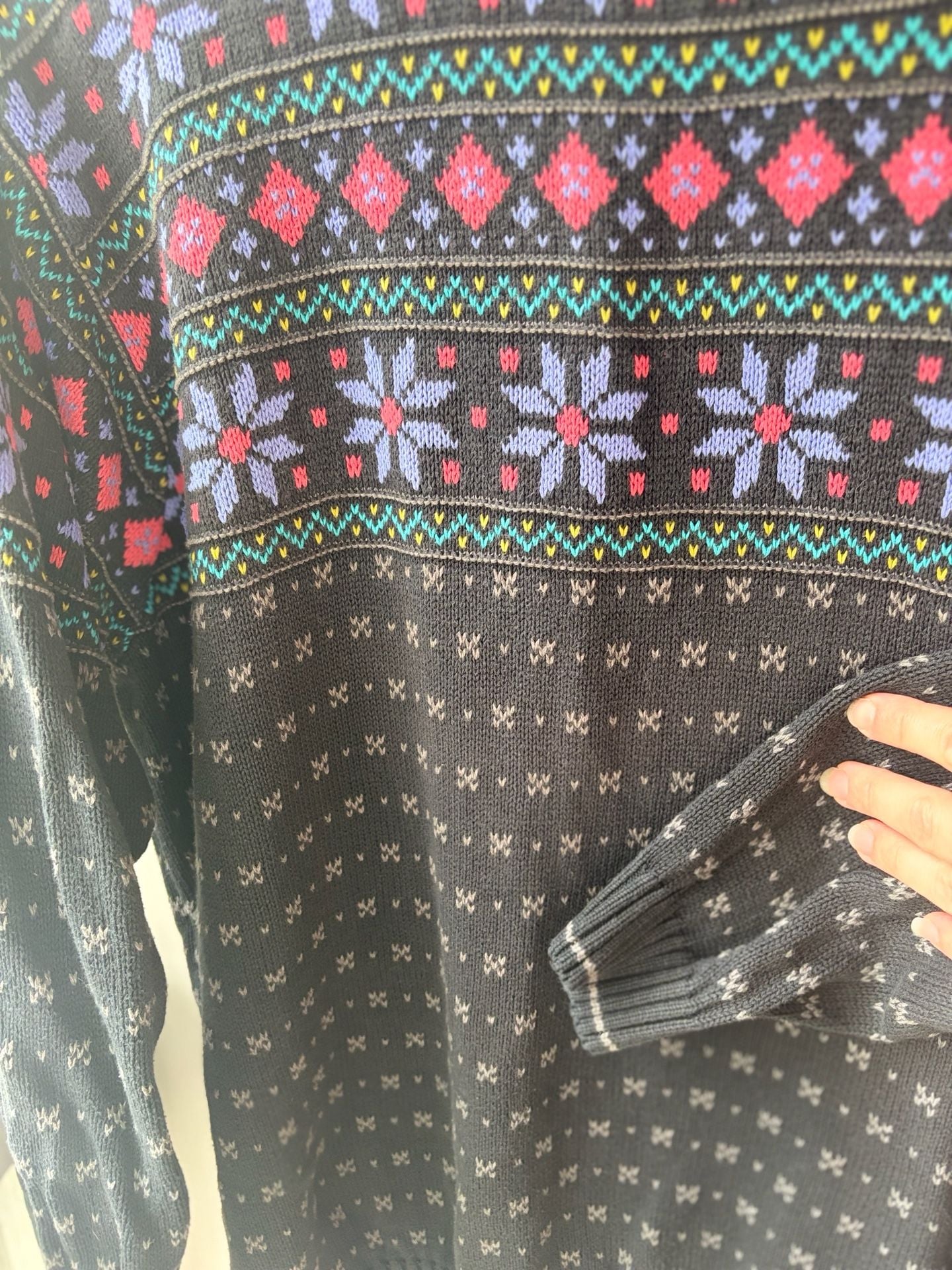 VTG Fair Isle Knit Sweater Granola Girl Fisherman’s Daughter Cottagecore 9