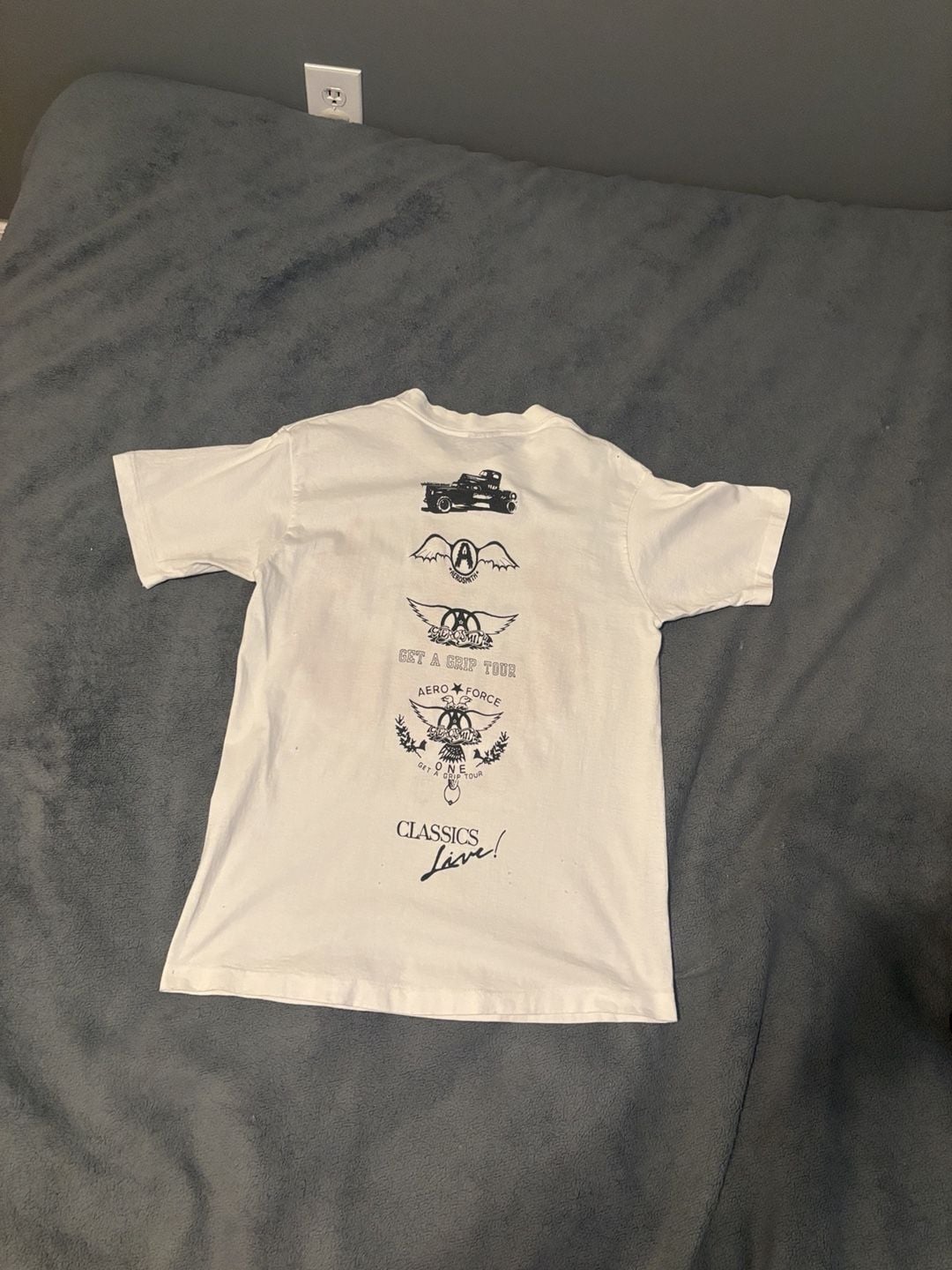 Vintage 1994 Aerosmith Get A Grip Tour T-Shirt White Band Tee 7