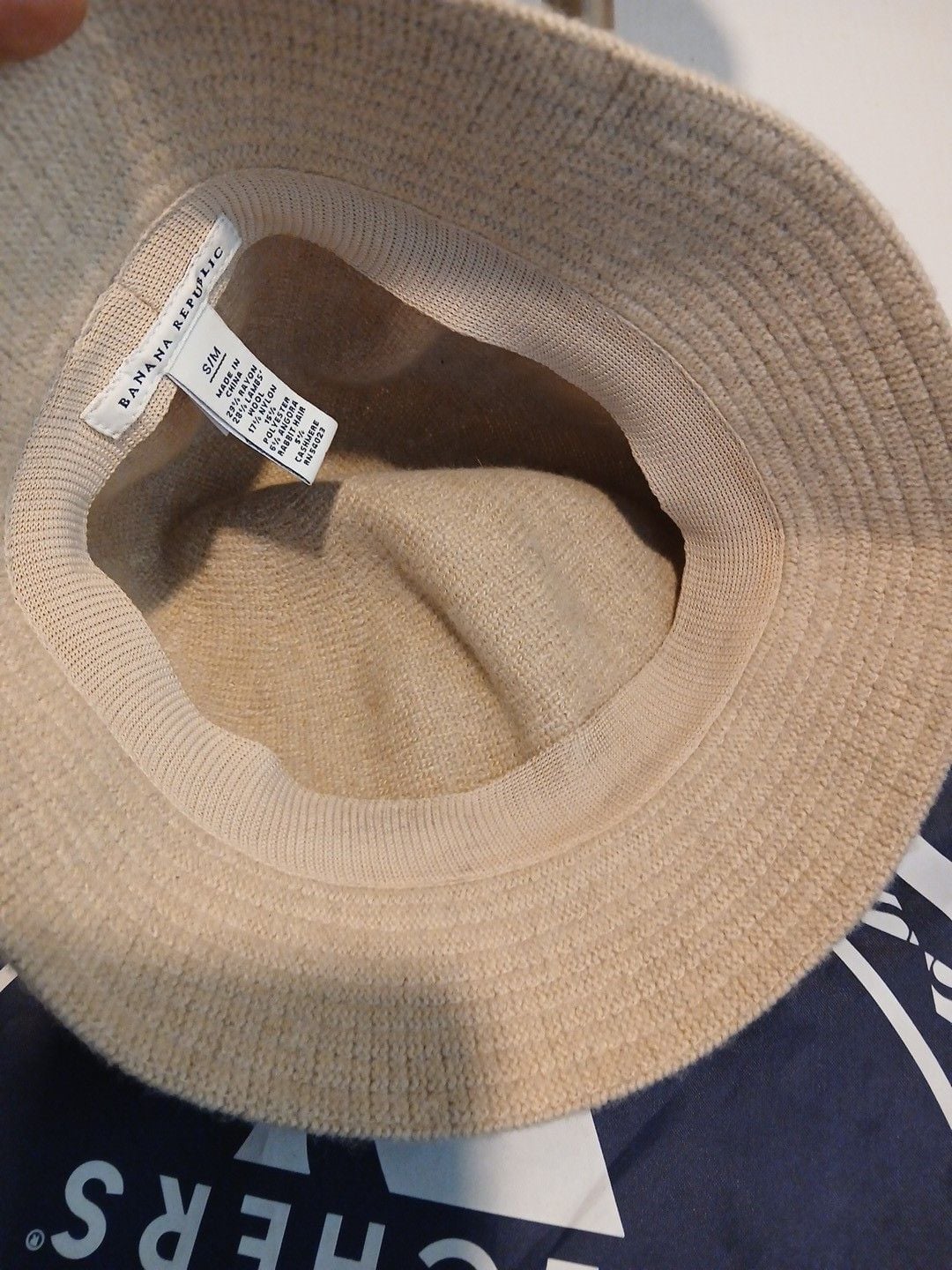 Banana Republic Knit Bucket Hat Size S/M Beige Wool Blend 5