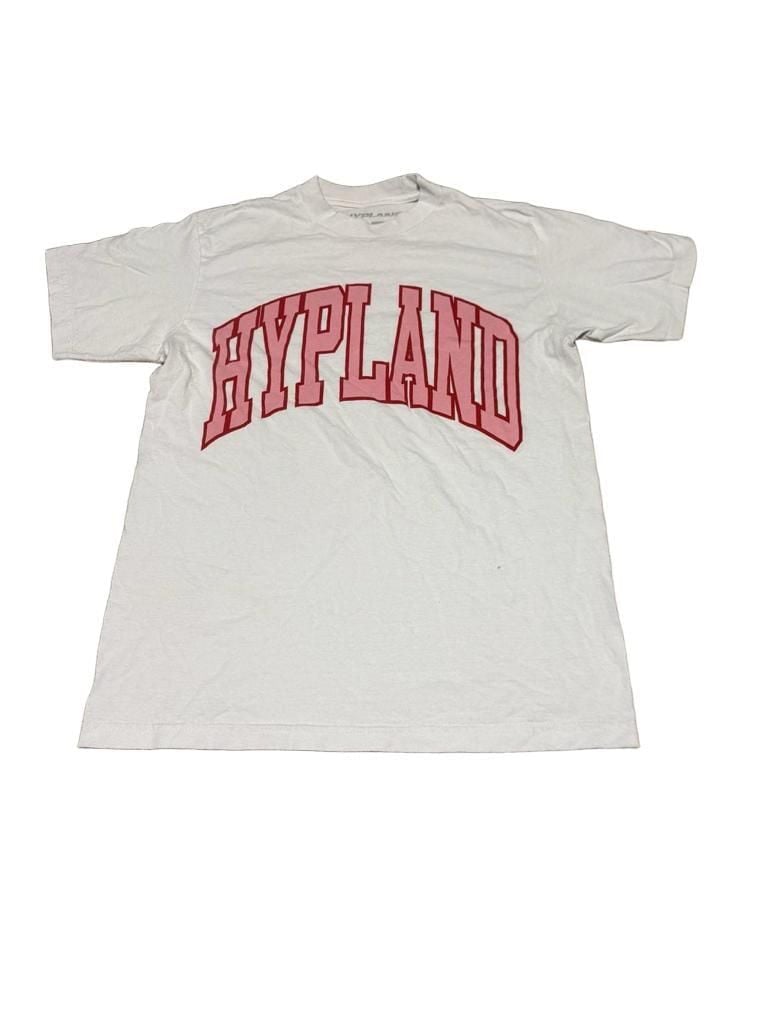Hypland Arch Logo T-Shirt Size M White Pink 2