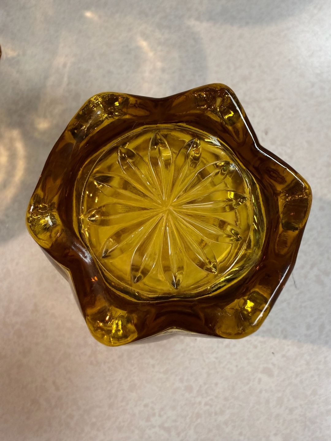 Anchor Hocking Amber King's Crown Goblets And Sherbet Set 7