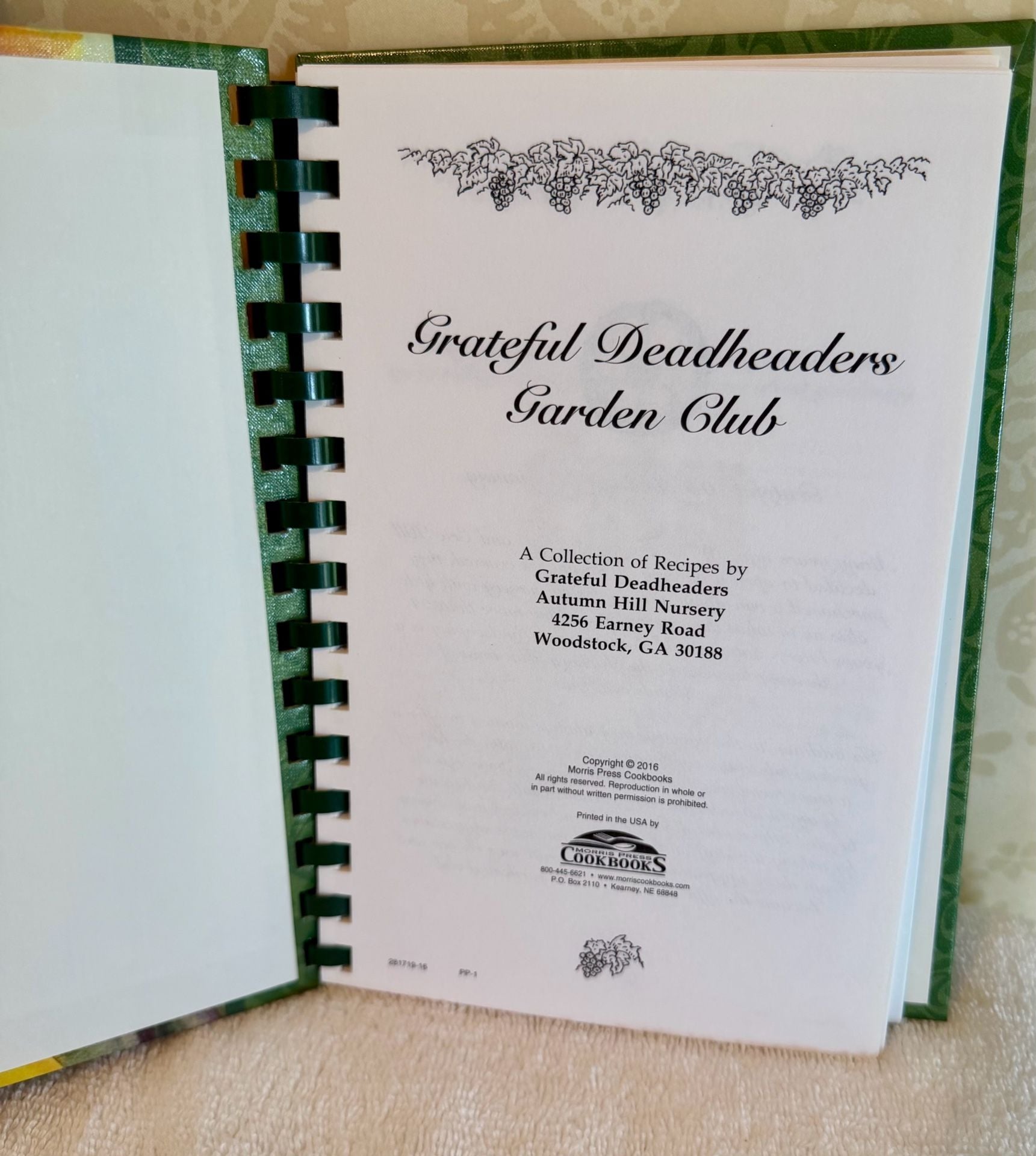 Grateful Deadheaders Garden Club Cookbook – 2016 Woodstock GA – Spiral Bound 5
