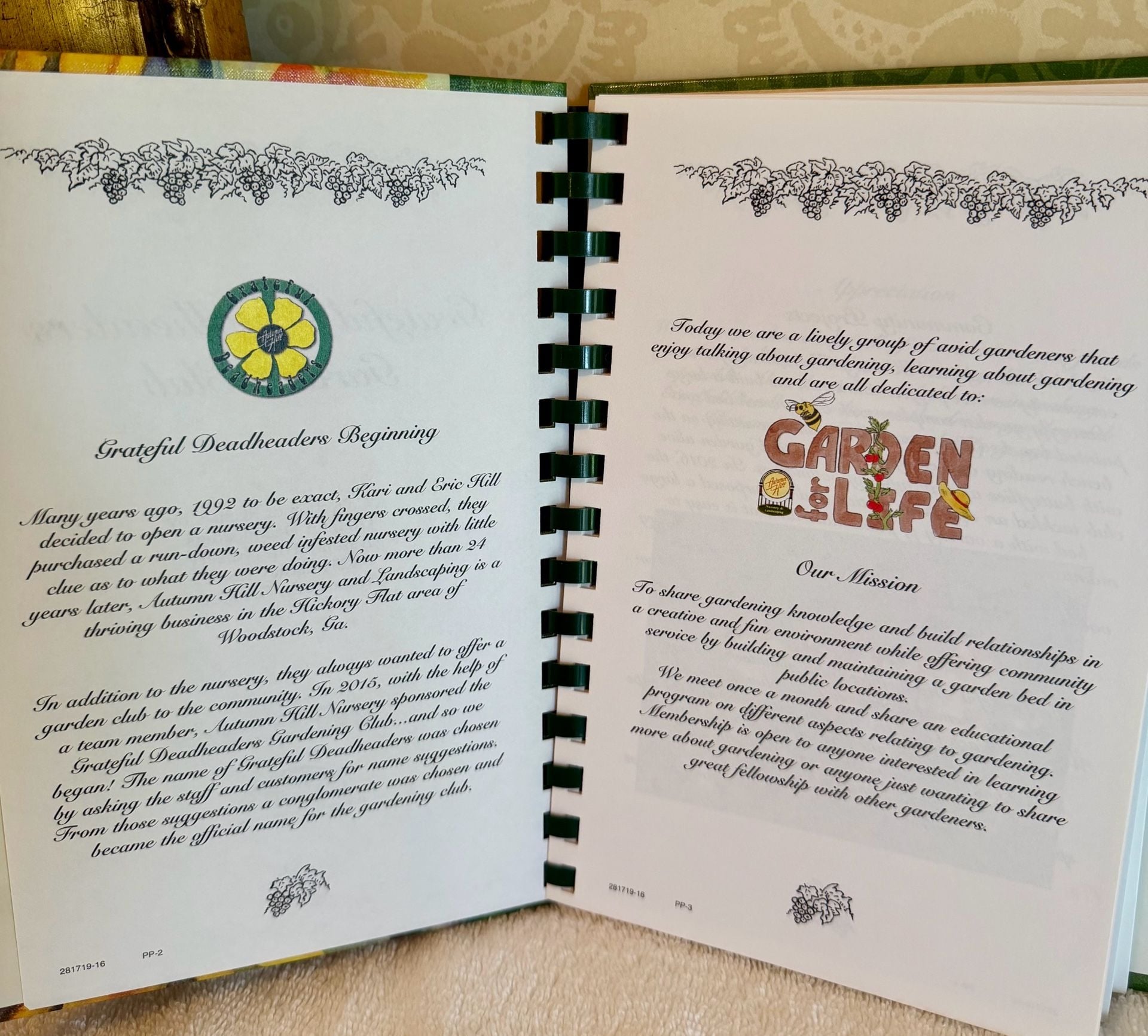 Grateful Deadheaders Garden Club Cookbook – 2016 Woodstock GA – Spiral Bound 6