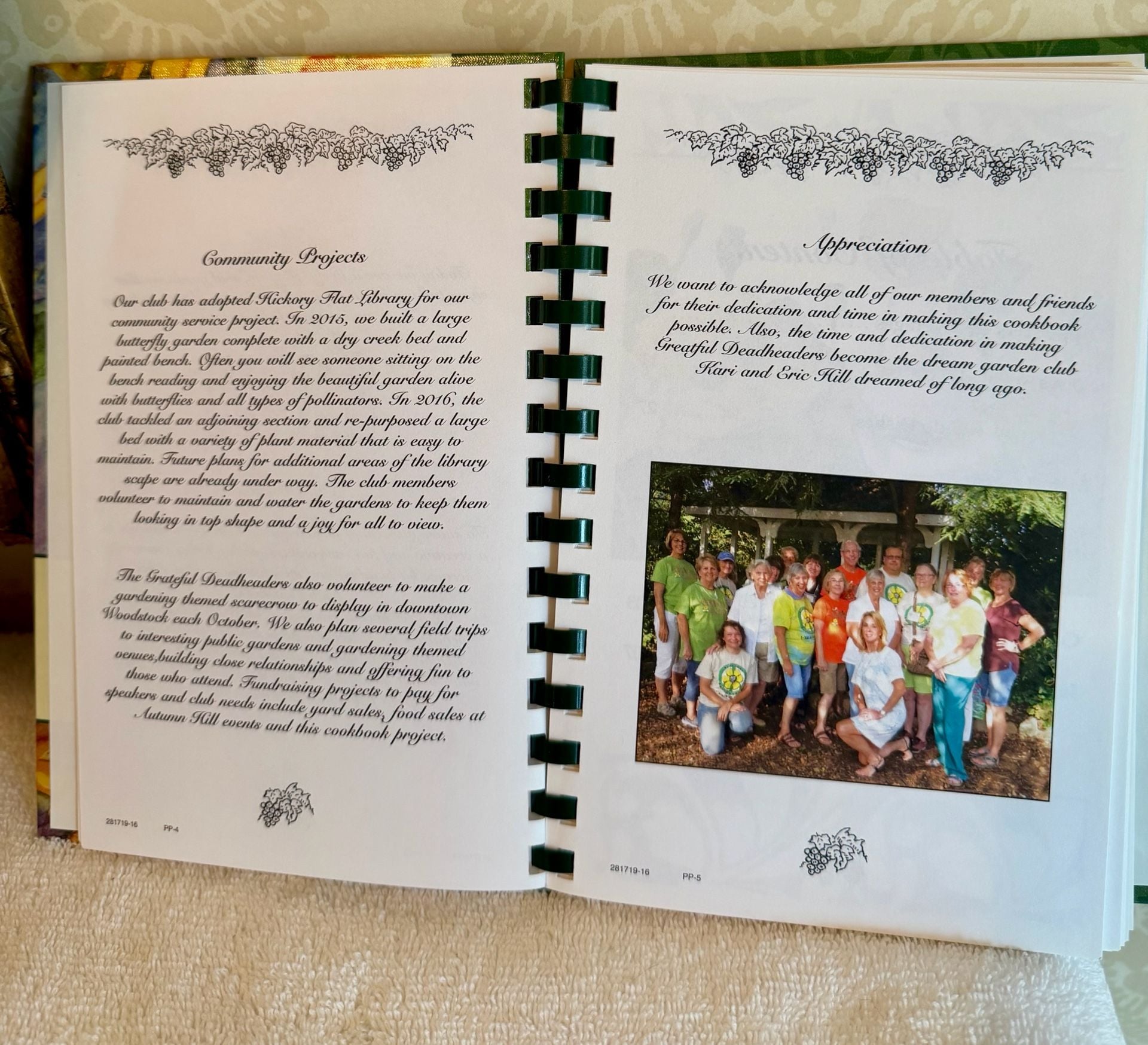 Grateful Deadheaders Garden Club Cookbook – 2016 Woodstock GA – Spiral Bound 13