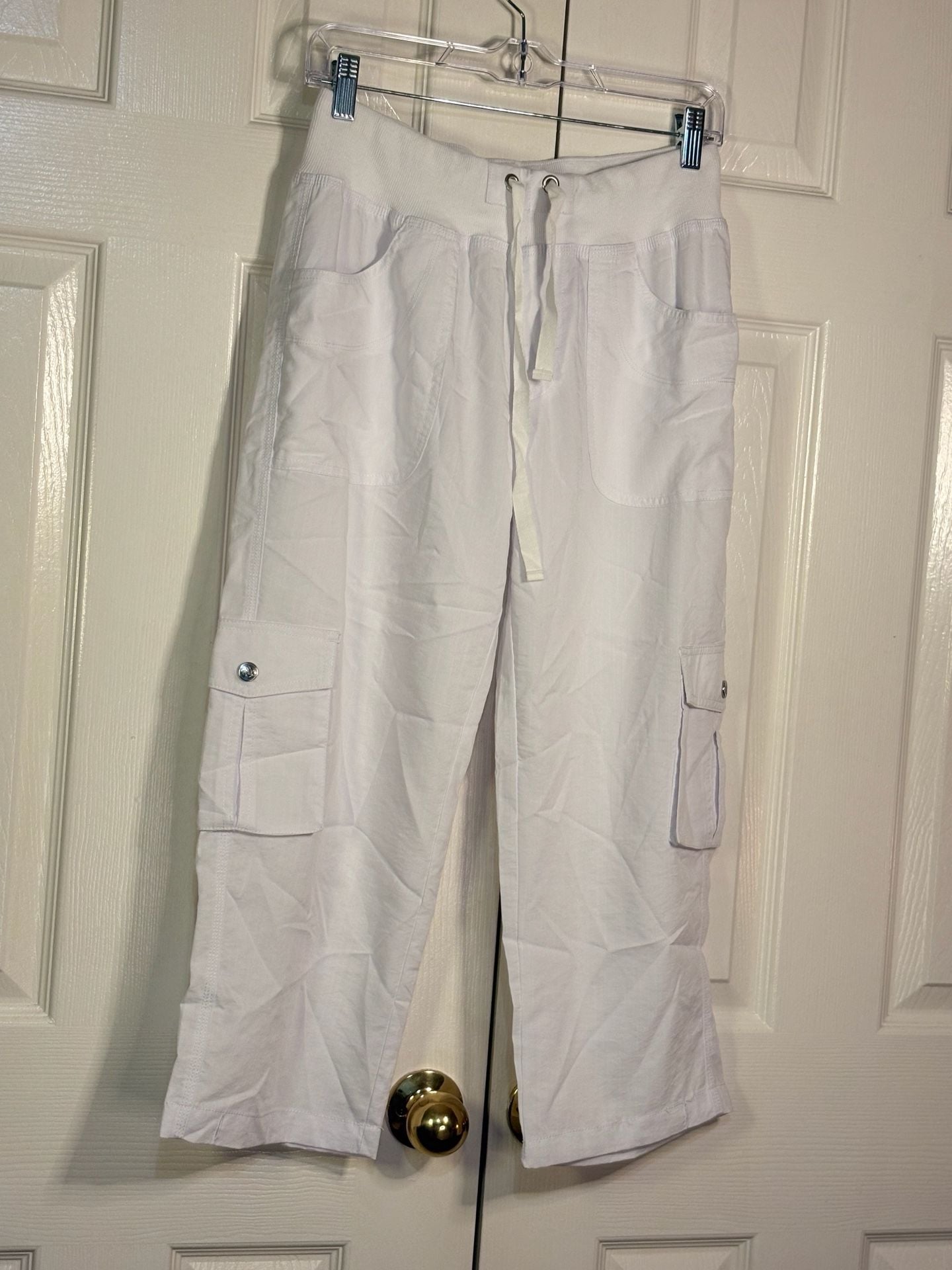 MoFiz Cargo Pants Size M White Wide Leg Drawstring 5