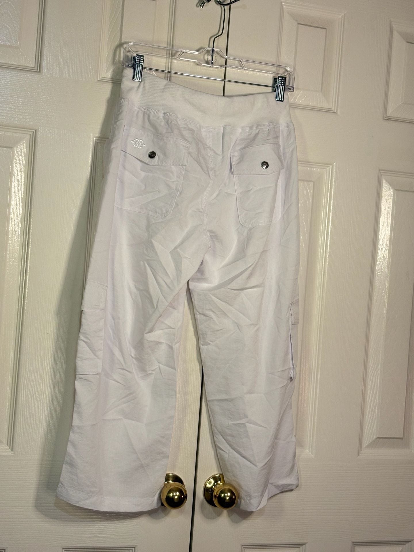 MoFiz Cargo Pants Size M White Wide Leg Drawstring 6