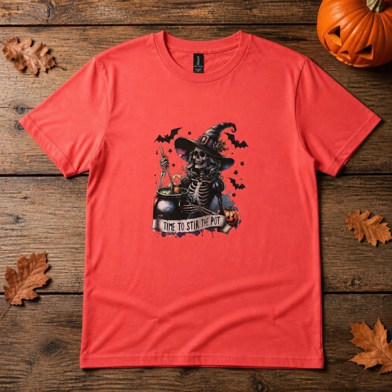 Time To Stir The Pot Halloween T-Shirt Red XL 2