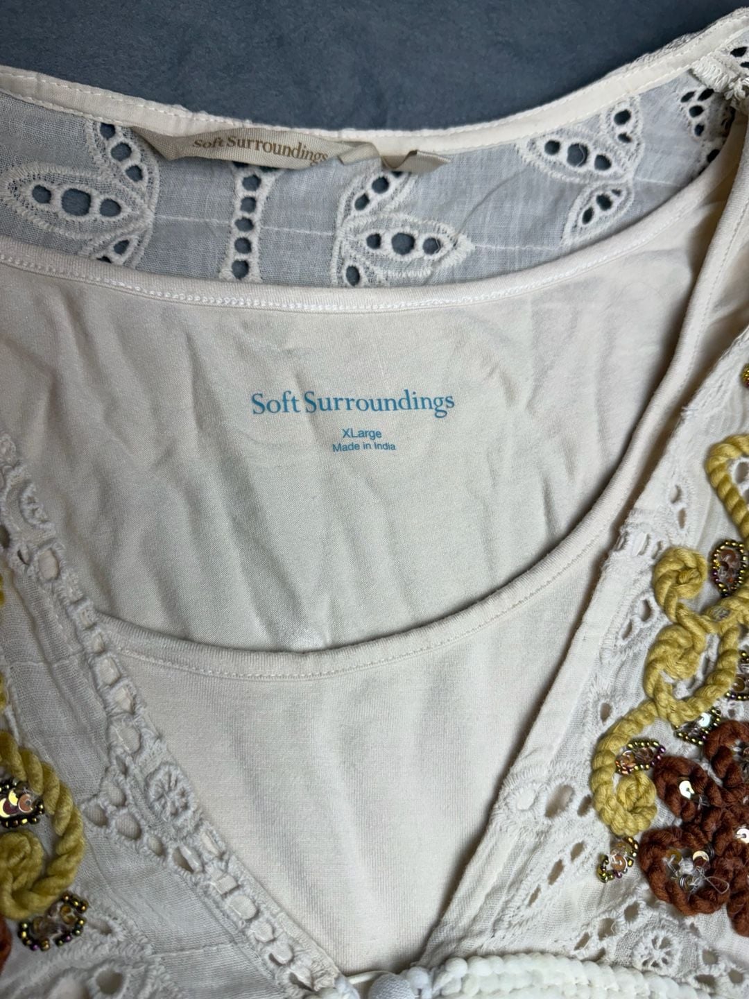 Soft Surroundings Embroidered Tunic Size XLarge 7