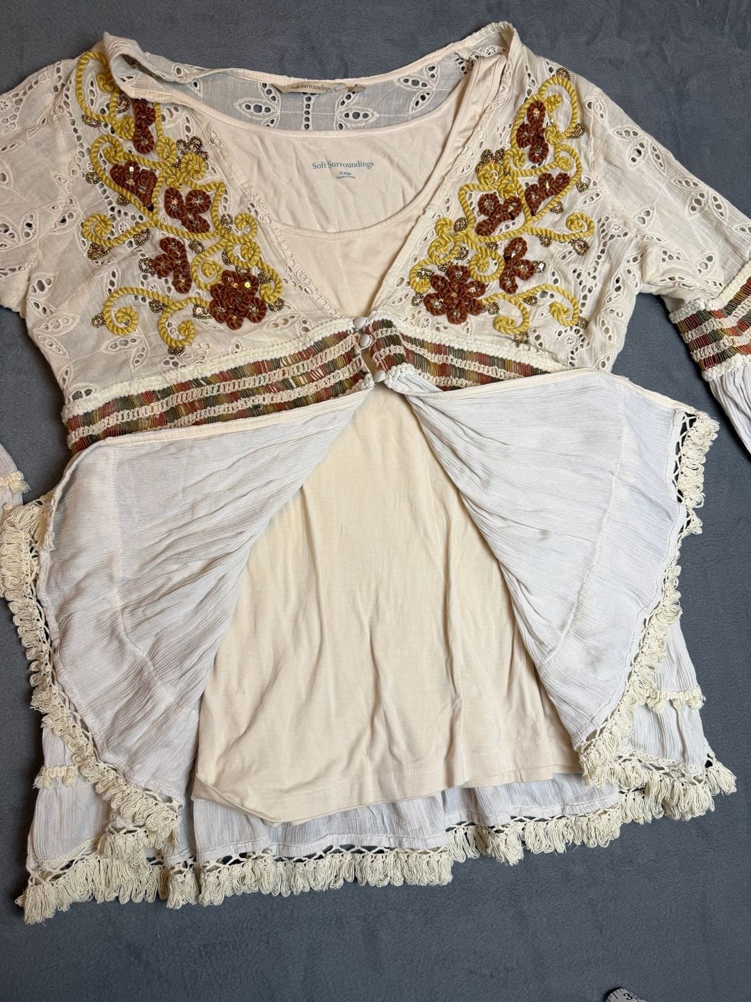 Soft Surroundings Embroidered Tunic Size XLarge 10