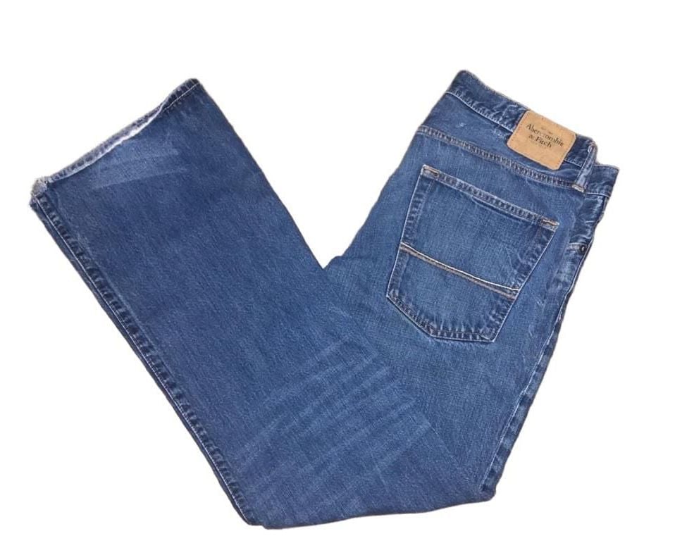 Abercrombie & Fitch Bootcut Jeans 34x32 Blue Denim 7