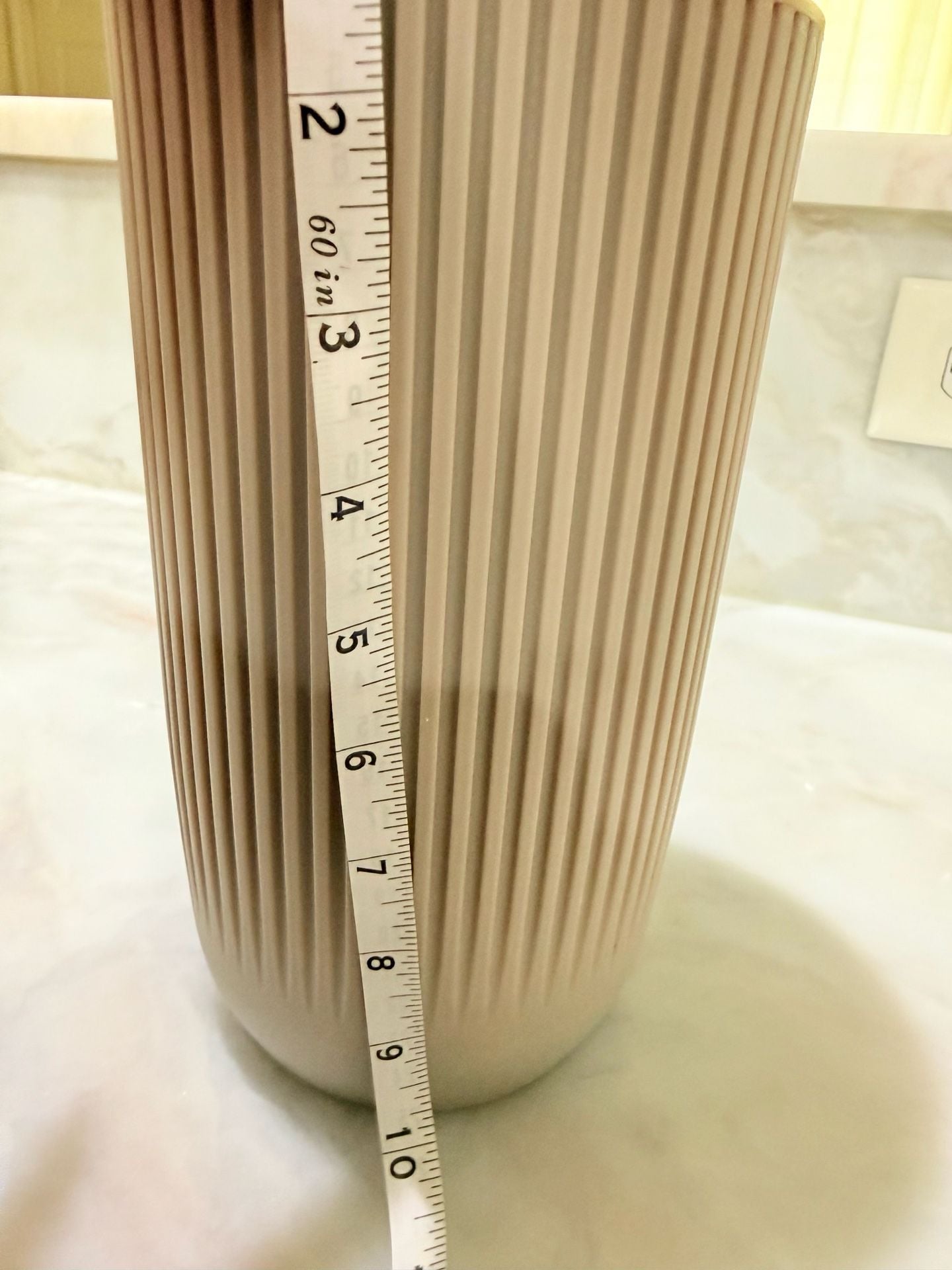 Kitchen Utensil Holder Knife Caddy Beige Ribbed 4