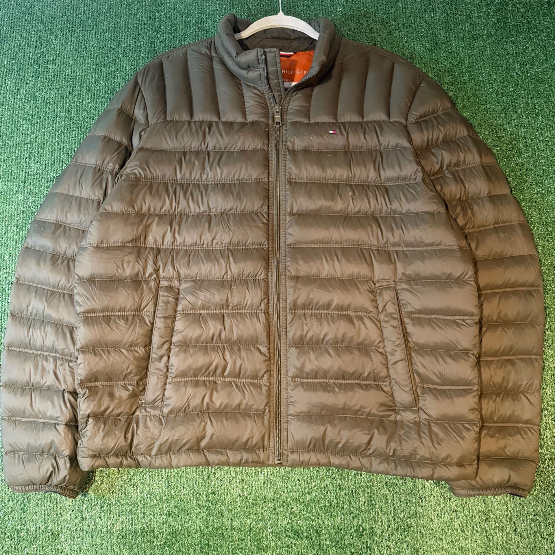 Tommy Hilfiger Puffer Jacket Size L Green Down Packable 2