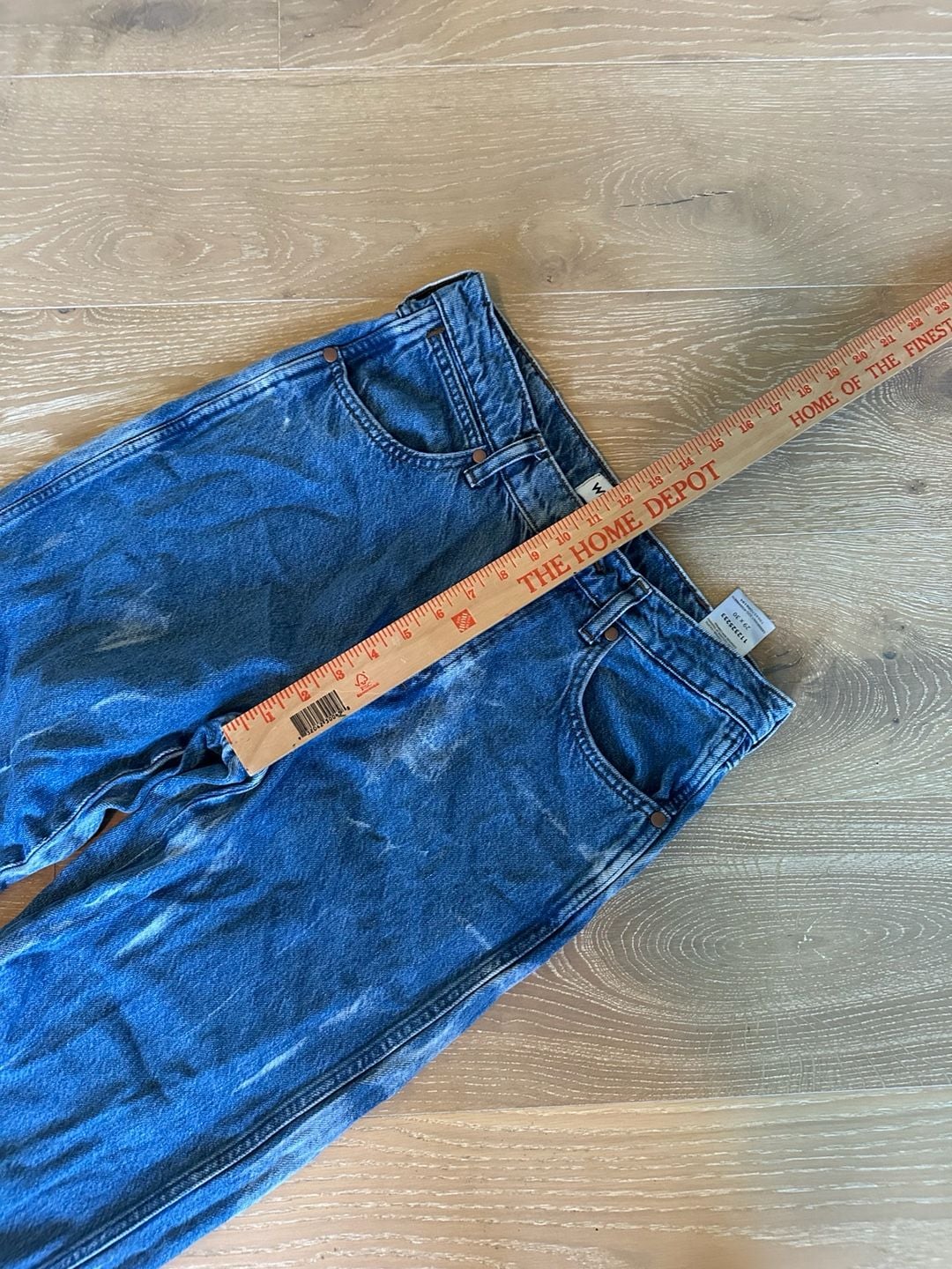 Wrangler Straight Jeans 29x30 Blue Denim Bleach Dyed 8