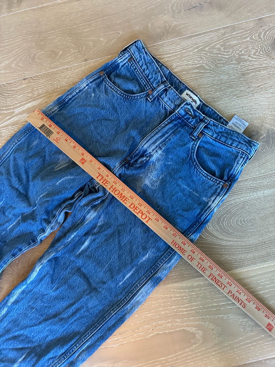 Wrangler Straight Jeans 29x30 Blue Denim Bleach Dyed 9
