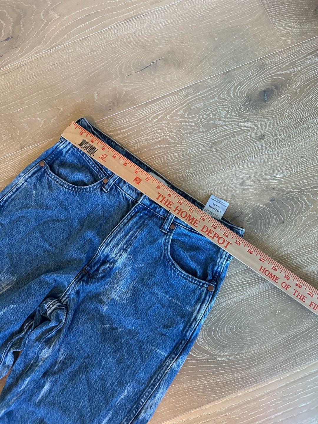 Wrangler Straight Jeans 29x30 Blue Denim Bleach Dyed 10