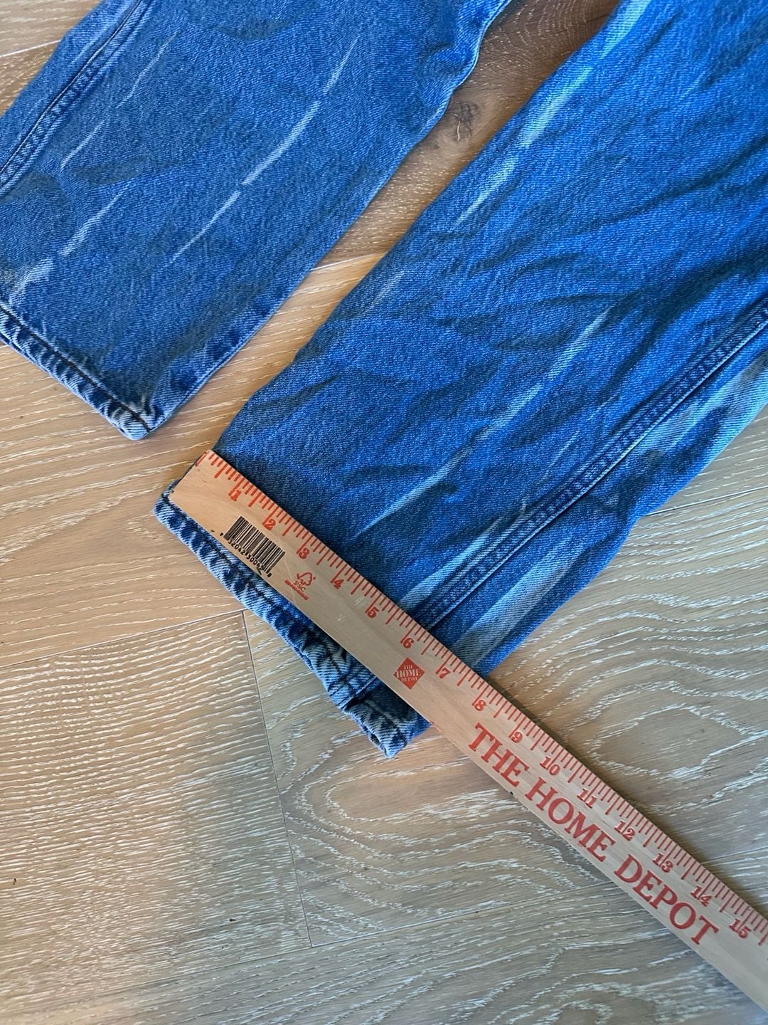Wrangler Straight Jeans 29x30 Blue Denim Bleach Dyed 11