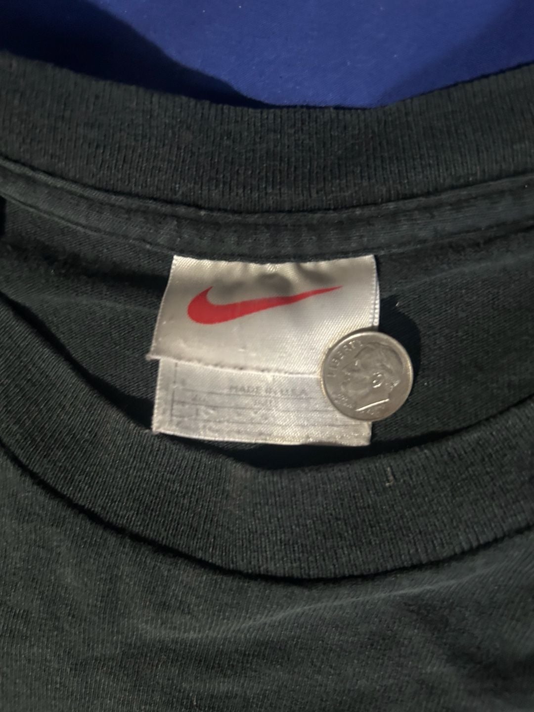 Nike Made In Usa Vintage T-Shirt Size L Black Swoosh Logo L 5