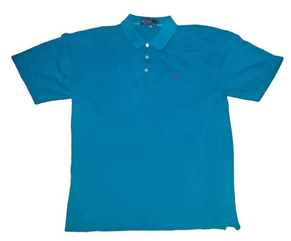Vintage Polo Ralph Lauren Polo Shirt XL Teal Cotton Short Sleeve 2