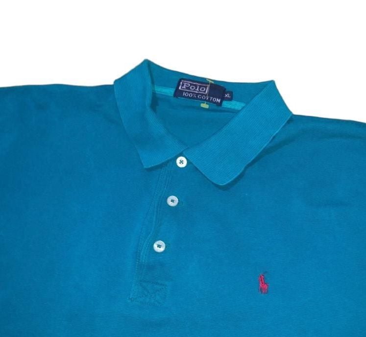 Vintage Polo Ralph Lauren Polo Shirt XL Teal Cotton Short Sleeve 3