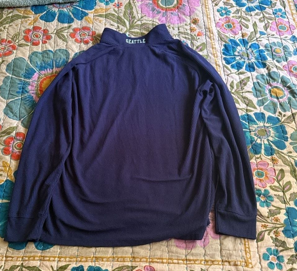 NHL Seattle Kraken 1/4 Zip Waffle Pullover Size L Blue 4