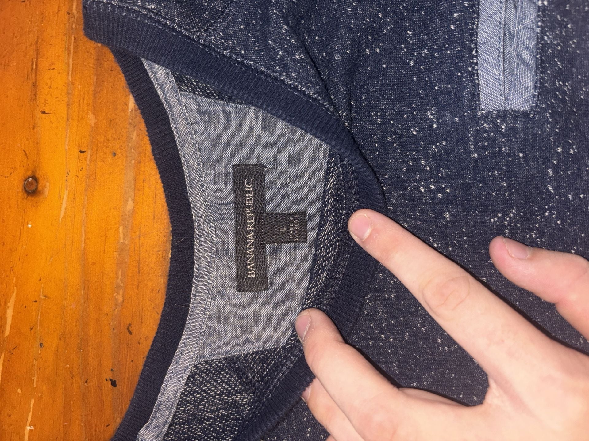Banana Republic Long Sleeve Henley Sweatshirt Size L Blue 2