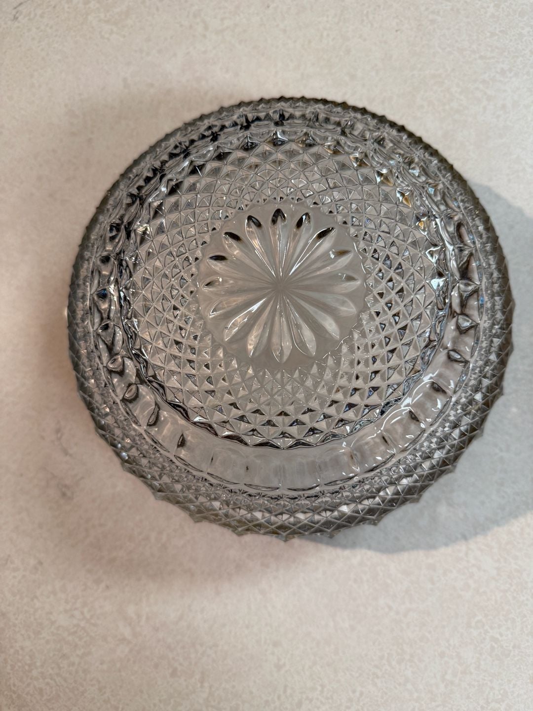 Vintage Cut Crystal Bowl With Sterling Silver Rim 2