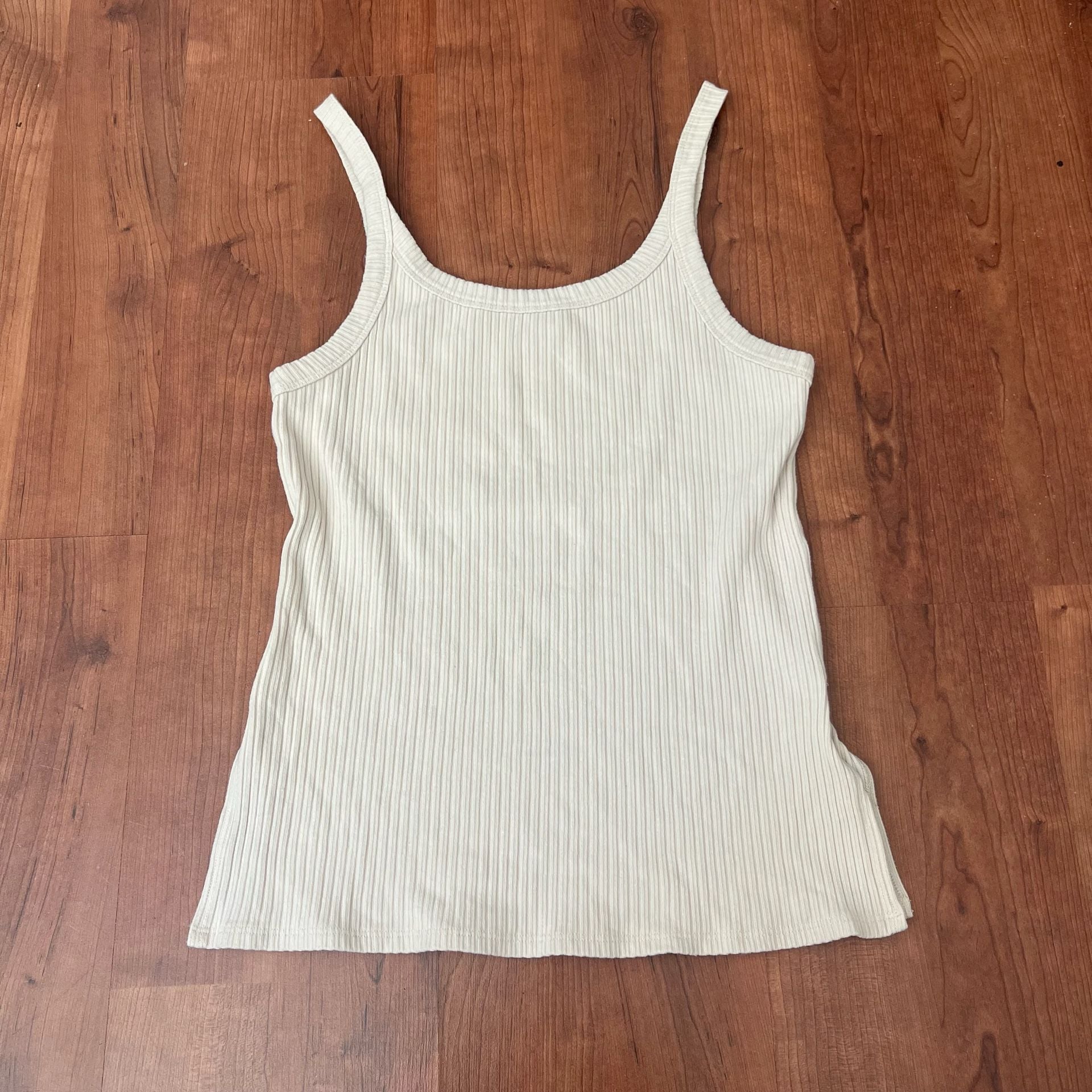 Reformation Ribbed Tank Top Size S Cream Tencel Cotton 2