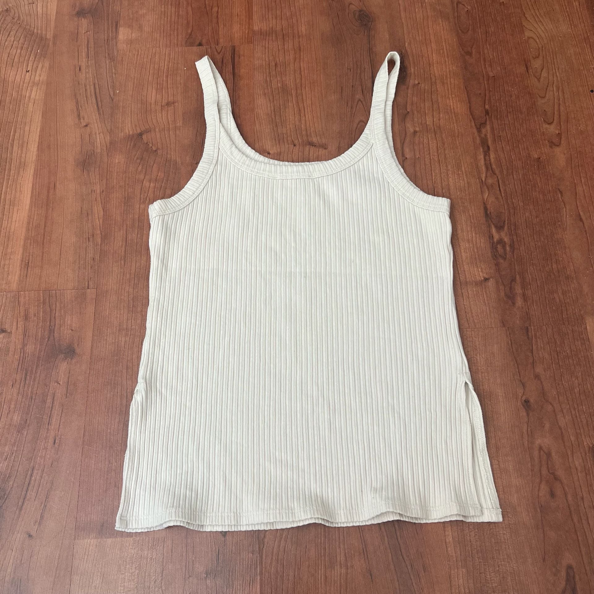 Reformation Ribbed Tank Top Size S Cream Tencel Cotton 5