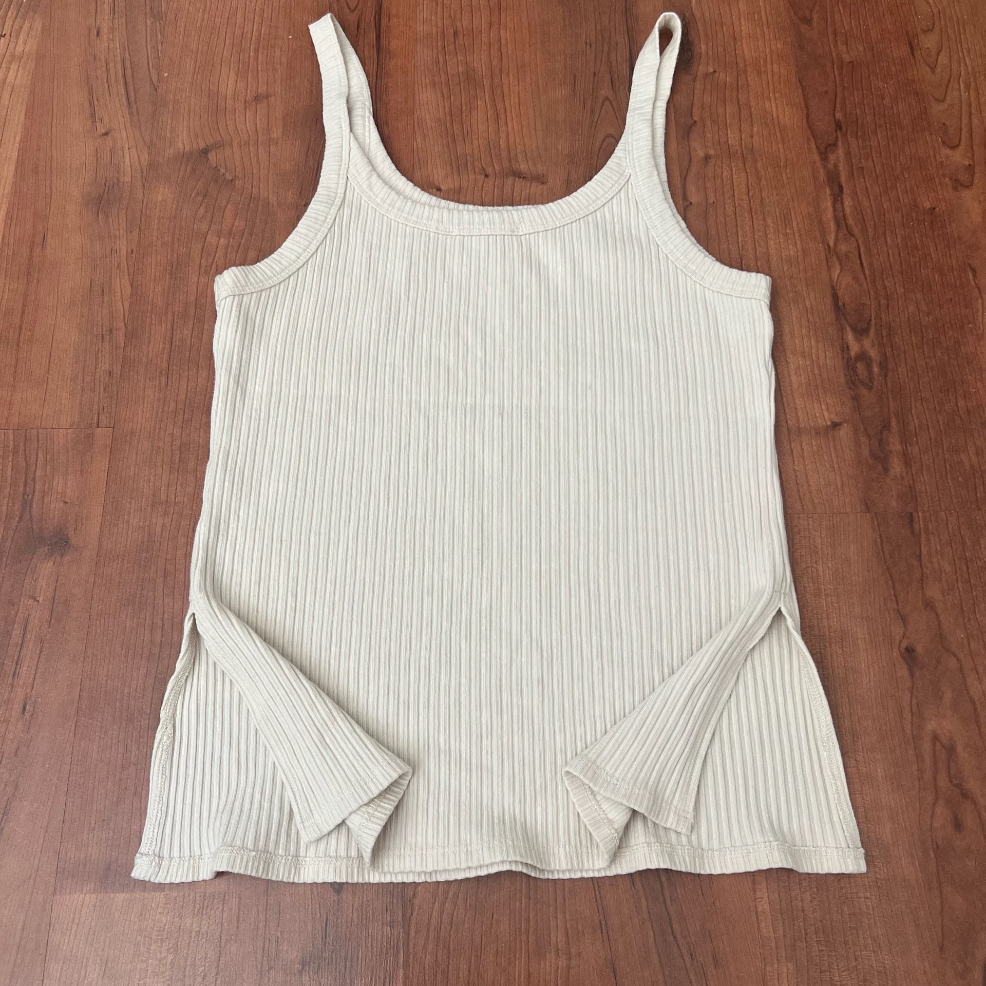 Reformation Ribbed Tank Top Size S Cream Tencel Cotton 6