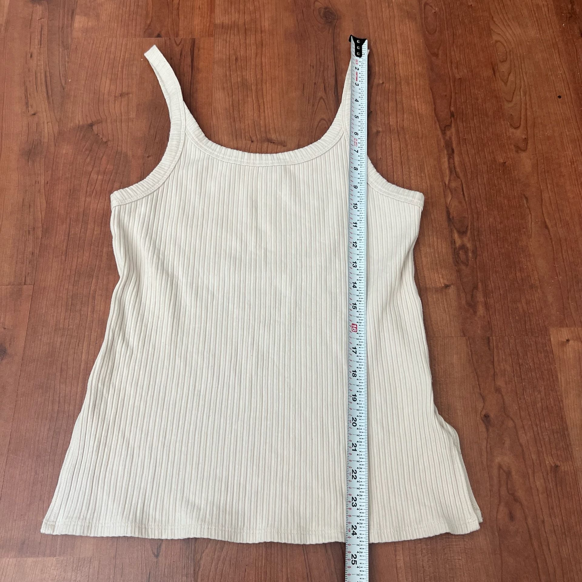 Reformation Ribbed Tank Top Size S Cream Tencel Cotton 8