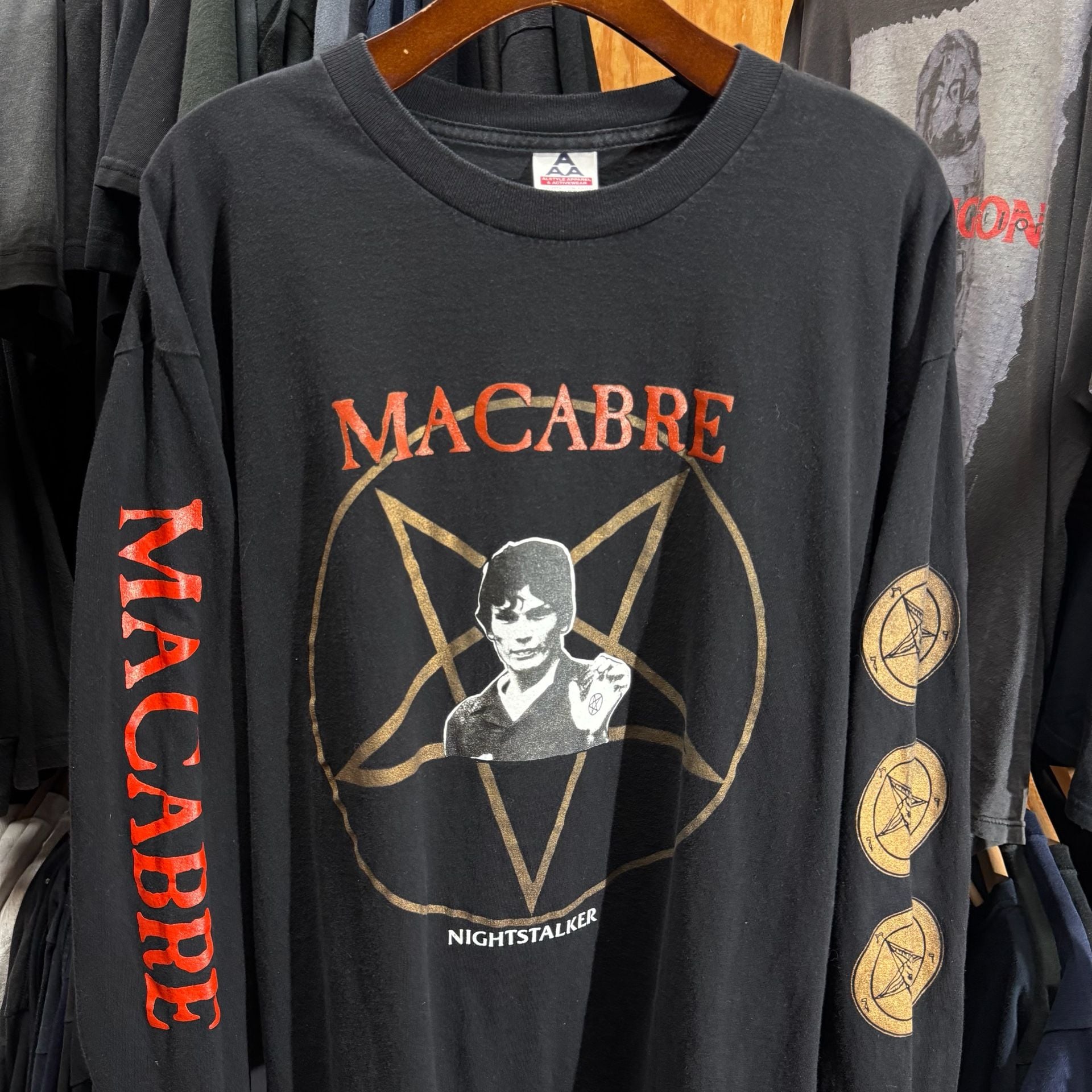 Vintage Macabre Richard Ramirez Nightstalker Band Bio Album Long Sleeve Shirt 2