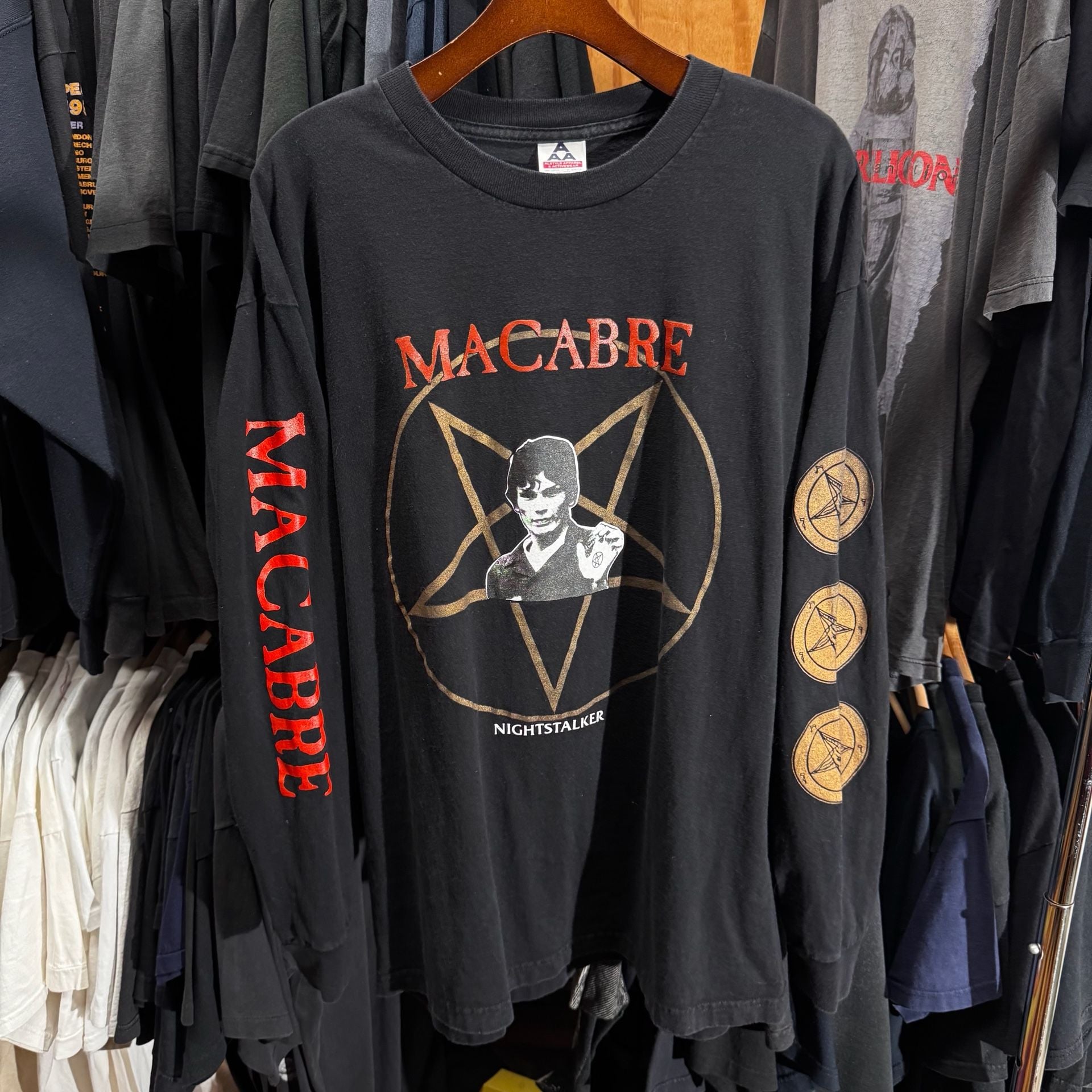 Vintage Macabre Richard Ramirez Nightstalker Band Bio Album Long Sleeve Shirt 4