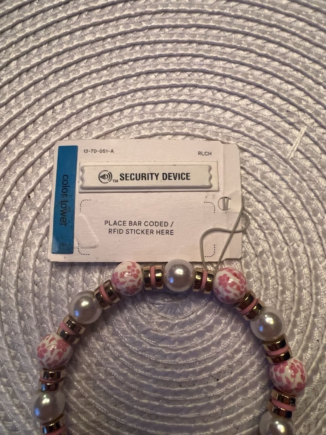 Vintage Liz Claiborne Pink Floral Bead And Tassel Stretch Bracelet 5