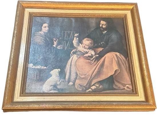 Framed Canvas Print The Holy Family Murillo 1