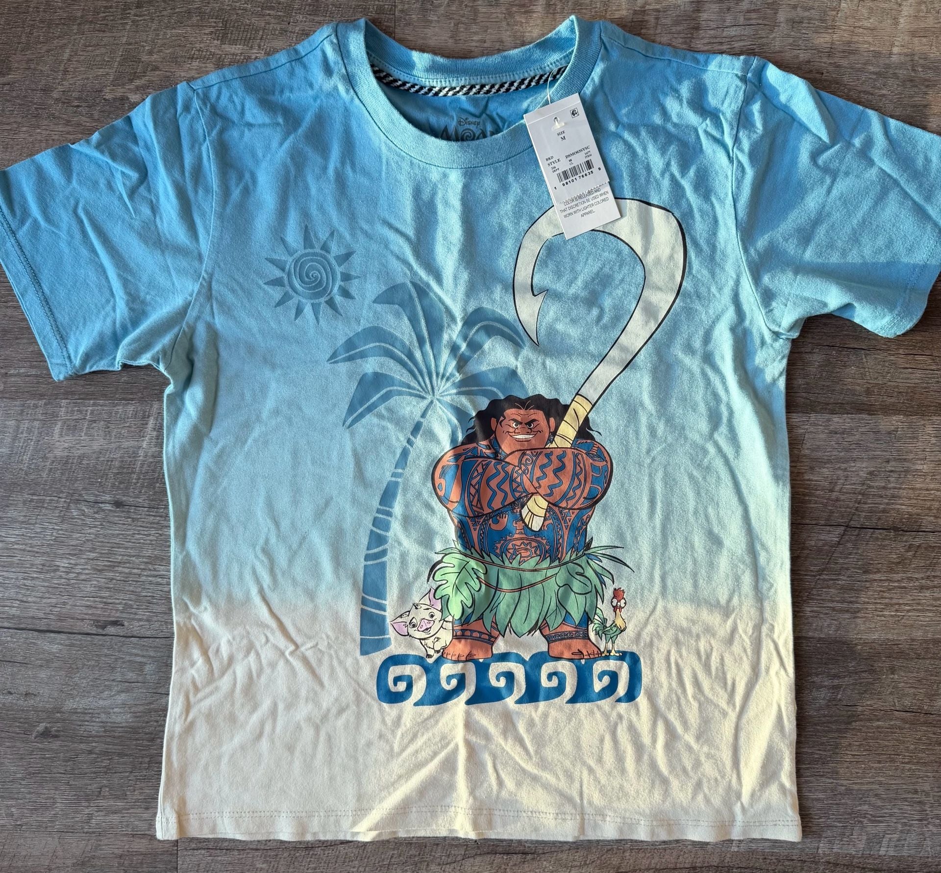 Child Disney Moana Maui Graphic T-Shirt Size M Blue I Can Lift A Whole Island 1
