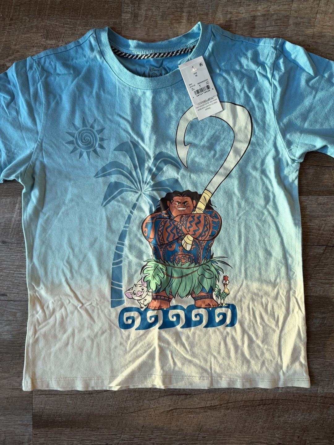 Child Disney Moana Maui Graphic T-Shirt Size M Blue I Can Lift A Whole Island 2