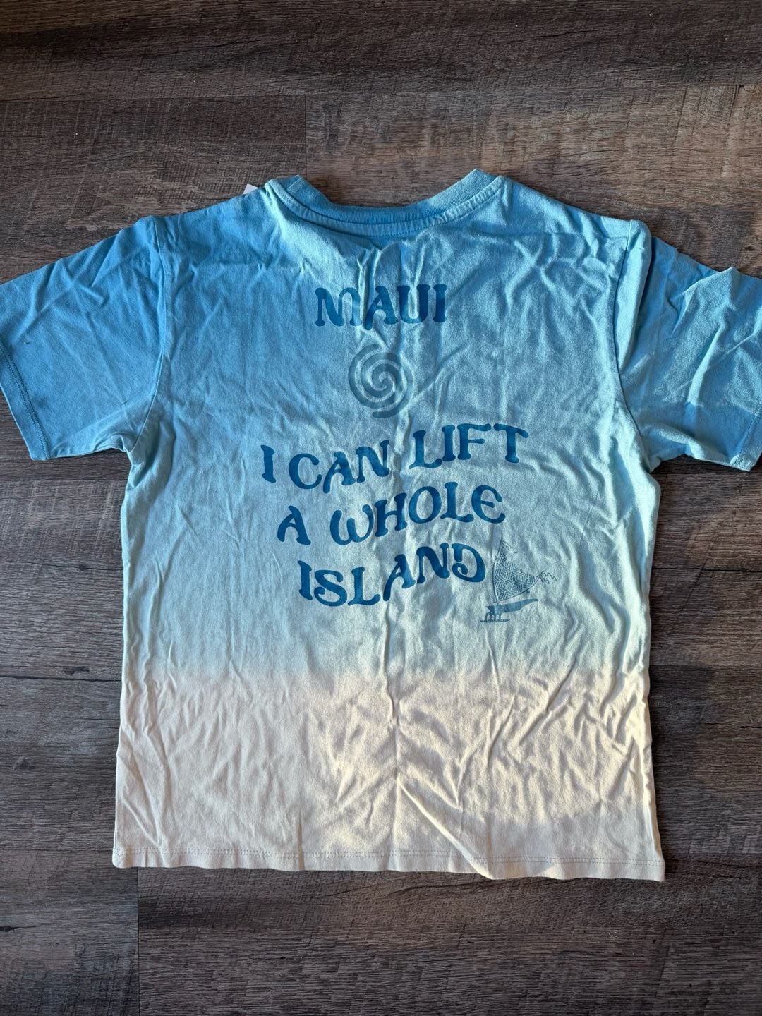 Child Disney Moana Maui Graphic T-Shirt Size M Blue I Can Lift A Whole Island 4
